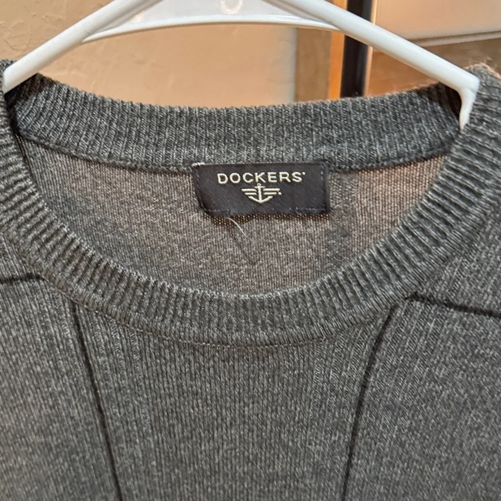 Dockers Men's Gray Patterned Crewneck Sweater SM. A033